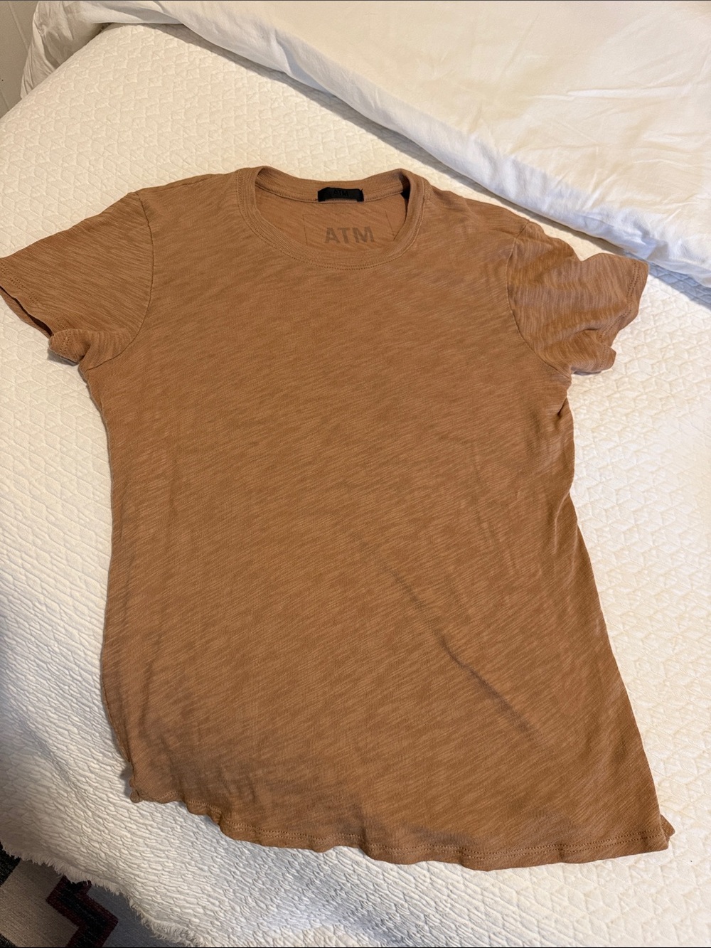 ATM Anthony Thomas Melillo Women’s Tan Crewneck Short Sleeve Tee